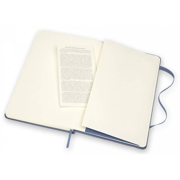 Середній Шкіряний блокнот Moleskine Leather Синій в лінію + прозорий бокс