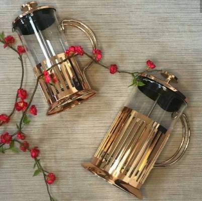 Заварник для чая Френч-пресс Розовое золото 350 мл