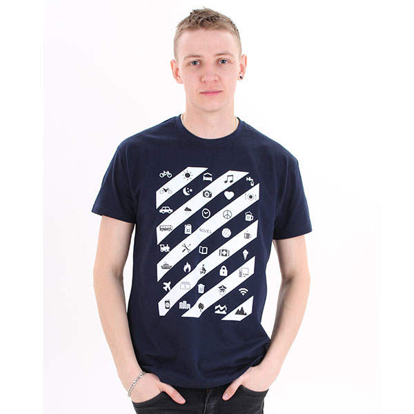 Футболка унісекс Novel Travel Синя в білу смужку