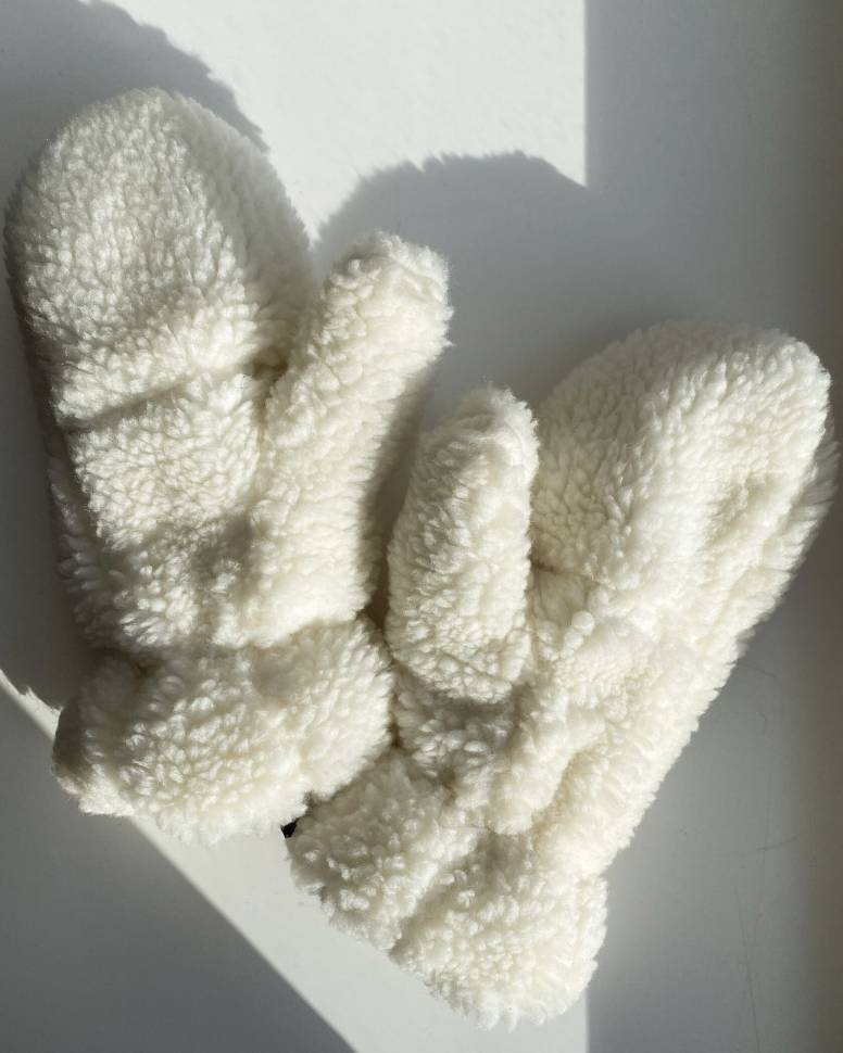 Рукавиці з Еко Хутра Молочний