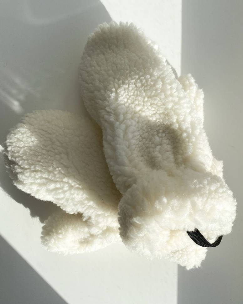 Рукавиці з Еко Хутра Молочний