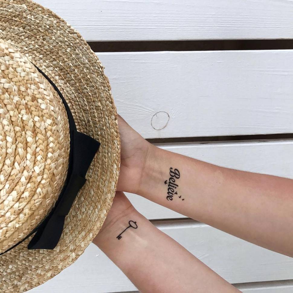 Набор временных татуировок Верь, Надейся, Люби (M)