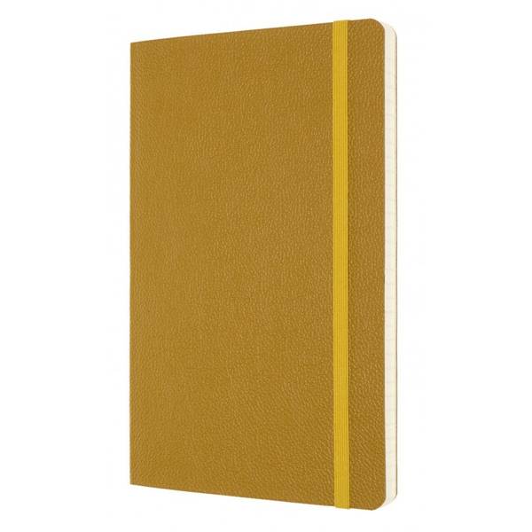 Средний Кожаный блокнот Moleskine Leather Янтарь Мягкий в линию + прозрачный бокс