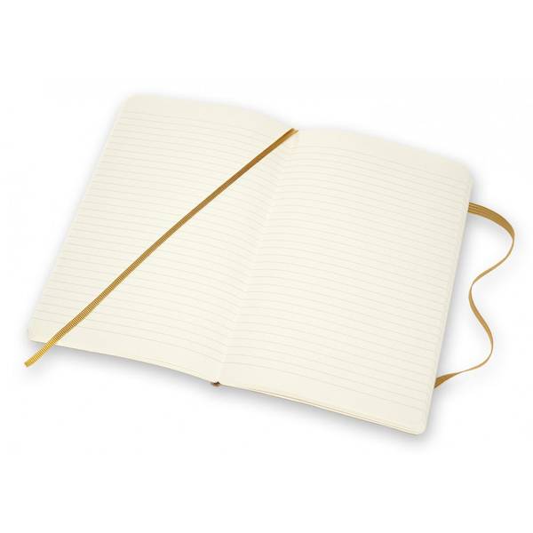 Средний Кожаный блокнот Moleskine Leather Янтарь Мягкий в линию + прозрачный бокс