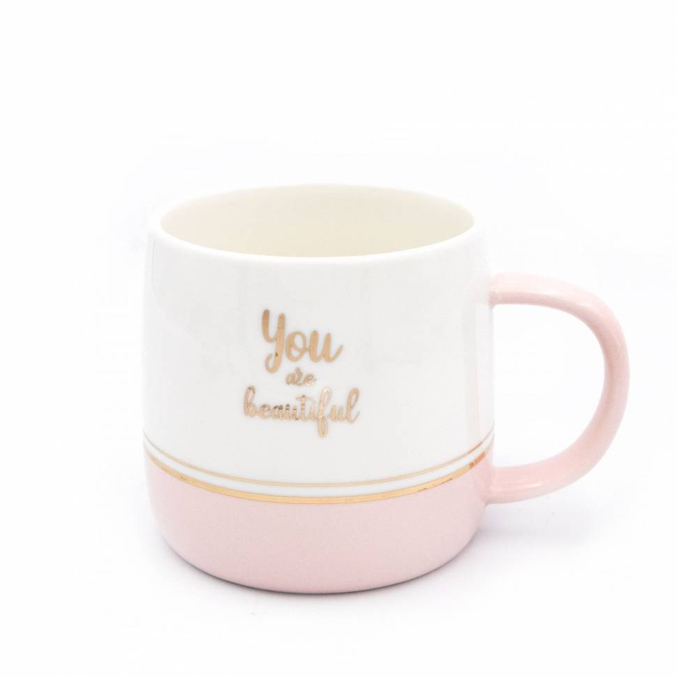 Керамическая чашка Olena Redko You Are Beautiful с крышкой и ложечкой (400 мл)