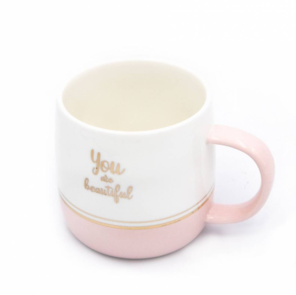 Керамическая чашка Olena Redko You Are Beautiful с крышкой и ложечкой (400 мл)