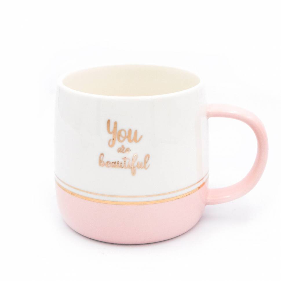 Керамическая чашка Olena Redko You Are Beautiful с крышкой и ложечкой (400 мл)