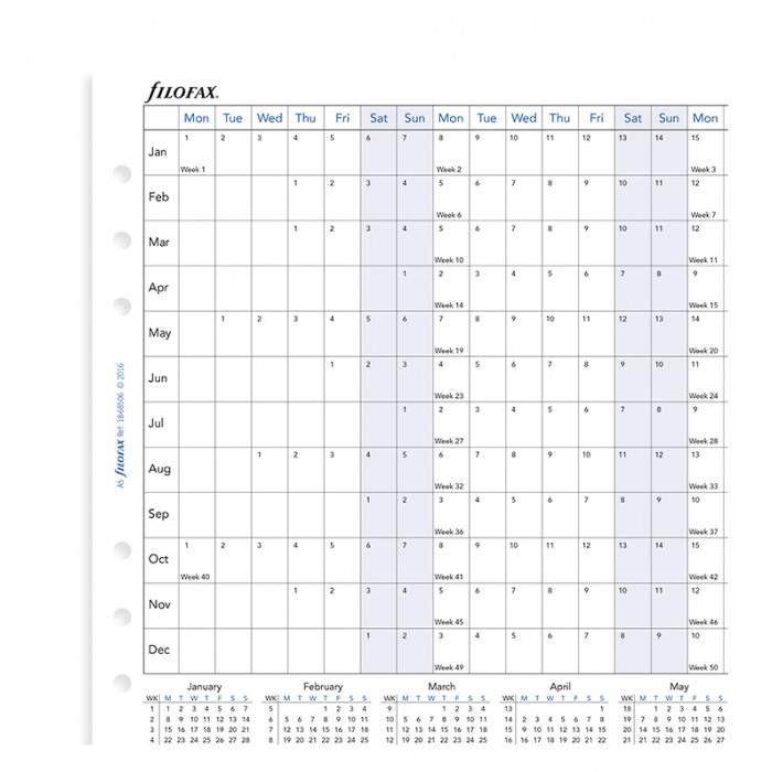 Комплект датувати Бланків Огляд Року Горизонтальний A5 White на 2021 рік