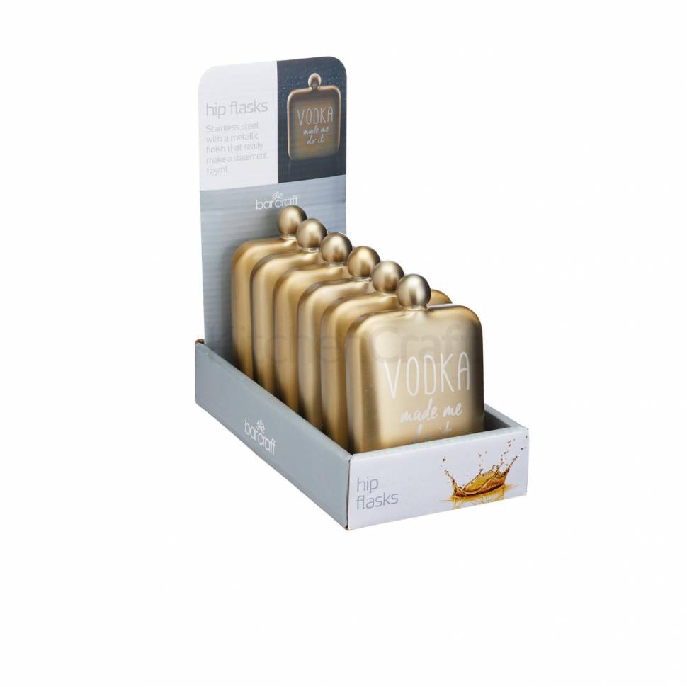Фляга Barcraft Vodka золотая