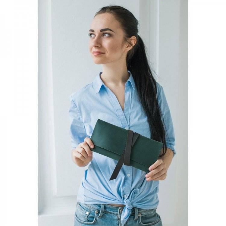 Кожаный дорожный кейс BlankNote Изумруд-орех