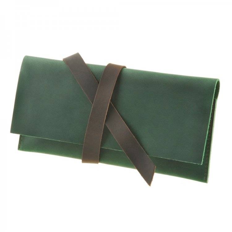 Кожаный дорожный кейс BlankNote Изумруд-орех