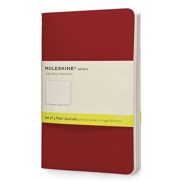Набор тетрадей Moleskine Cahier (3шт) A6 Бордовый Чистые листы
