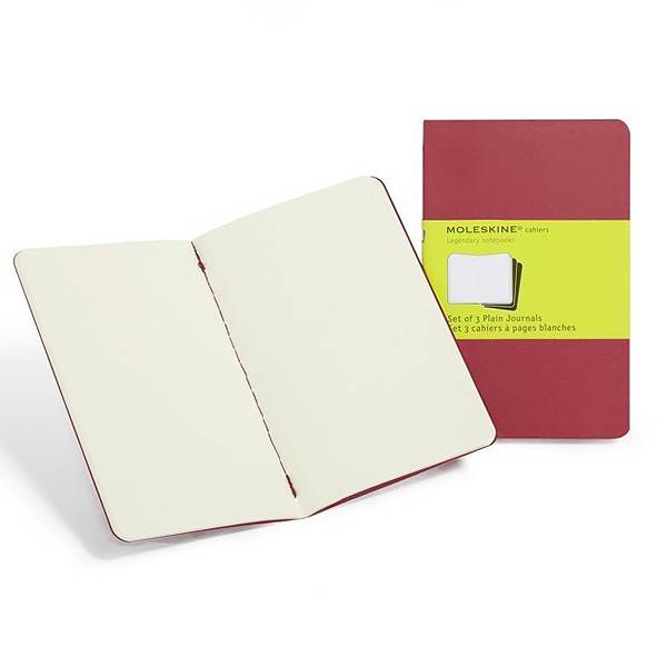 Набір зошитів Moleskine Cahier (3шт) A6 Бордовий Чисті аркуші