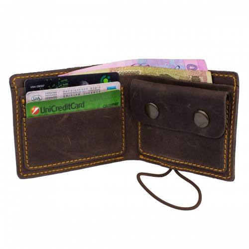 Портмоне на резинке из кожи Black Brier Western Коричневое