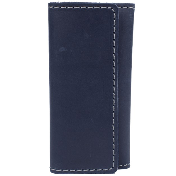 Ключница кожаная Black Brier с карманом Синяя (KL-3-97)