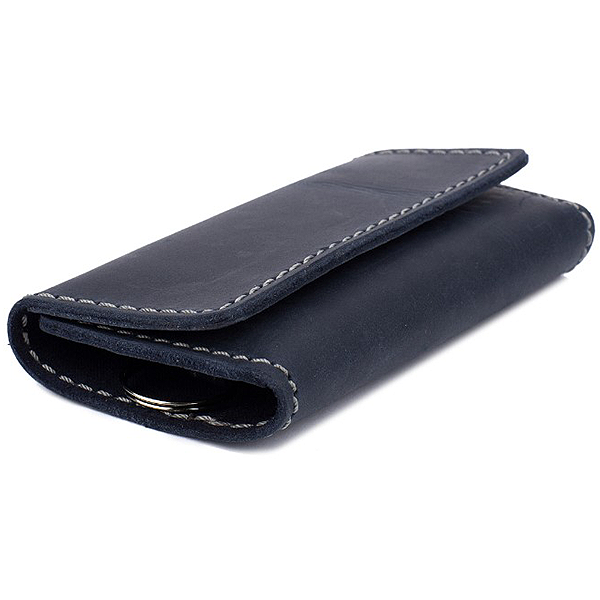 Ключница кожаная Black Brier с карманом Синяя (KL-3-97)