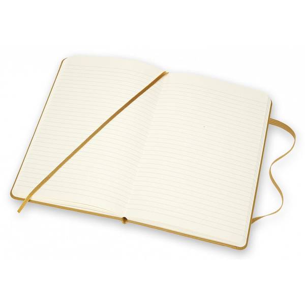 Средний Кожаный блокнот Moleskine Leather Янтарь в линию + прозрачный бокс