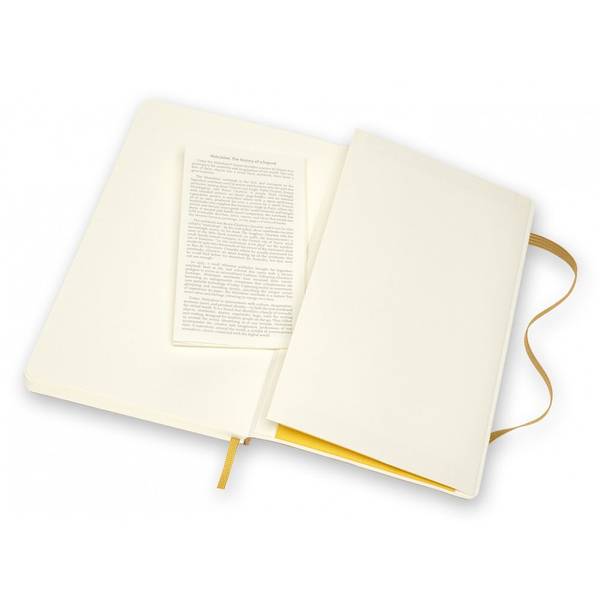 Средний Кожаный блокнот Moleskine Leather Янтарь в линию + прозрачный бокс