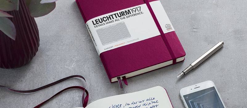 Блокнот Leuchtturm1917 MasterSlim Винный Клетка (359785)