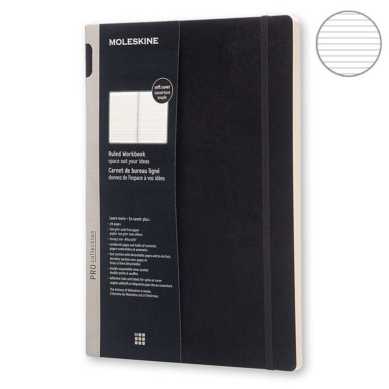 Большой блокнот Workbook Moleskine Мягкий Черный Линия