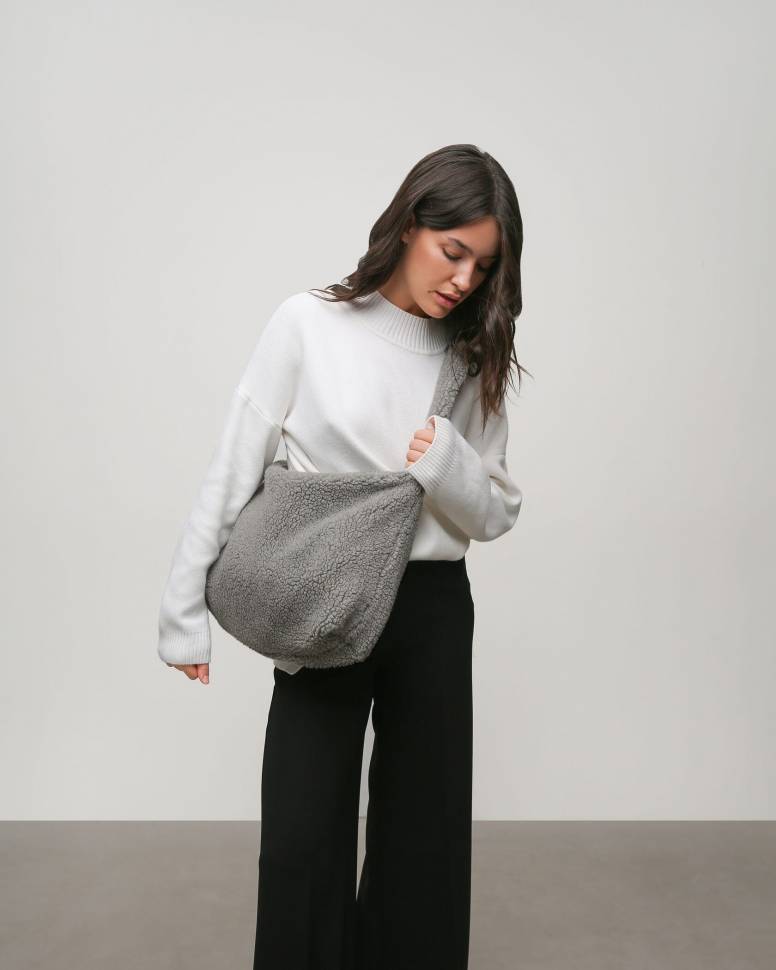 Сумка з еко-хутра Сіра