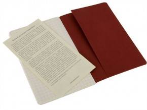 Набор тетрадей Moleskine Cahier (3шт) A6 Бордовый Клетка