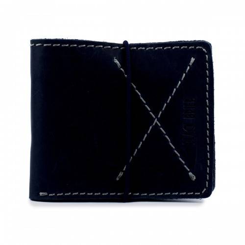 Кожаный кошелек-портмоне Western Темно-синий P-8