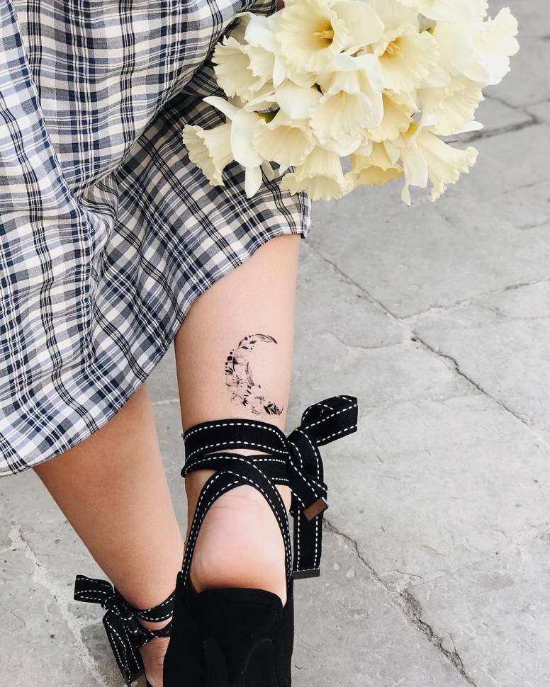 Временная татуировка Цветы и Космос (M)