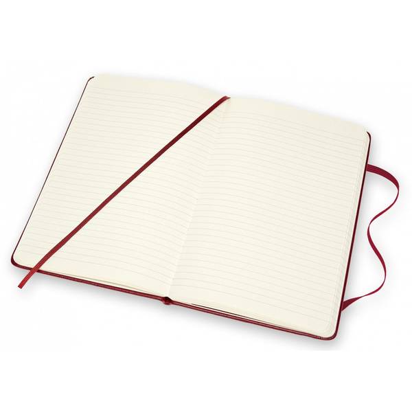 Средний Кожаный блокнот Moleskine Leather Бордо Мягкий в линию + прозрачный бокс