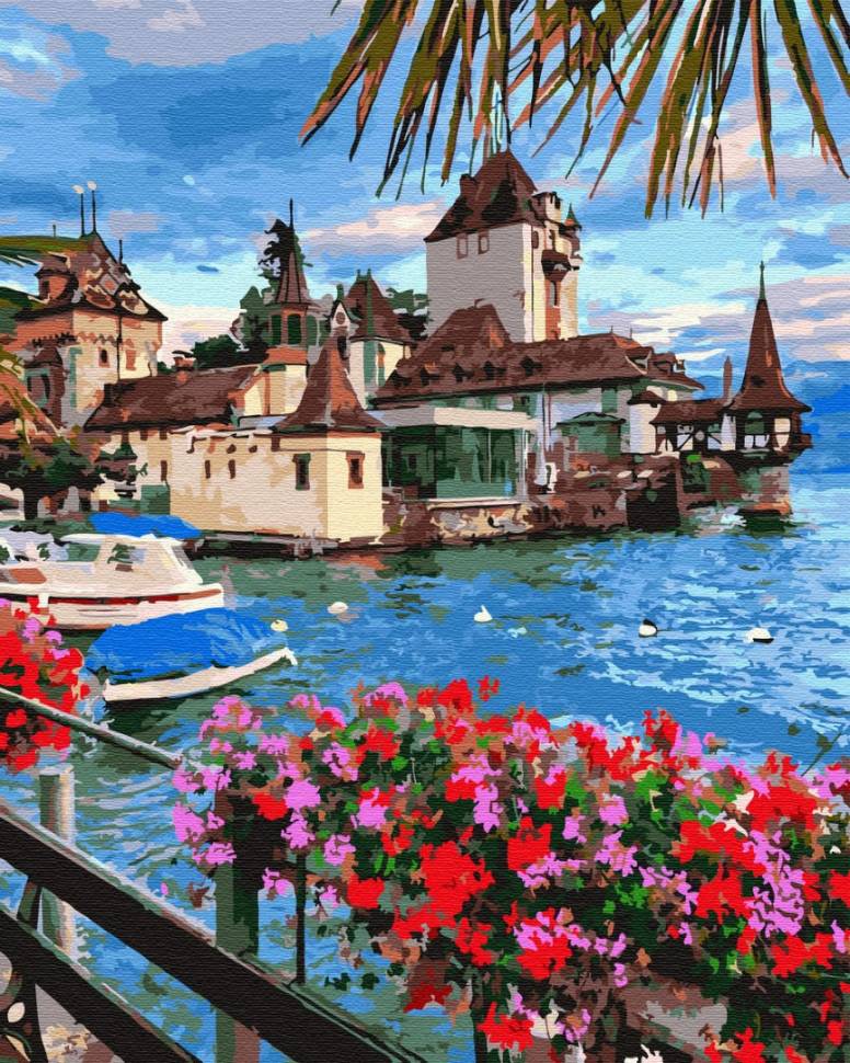 Картина по номерам Городок в Швейцарии 40x50 см