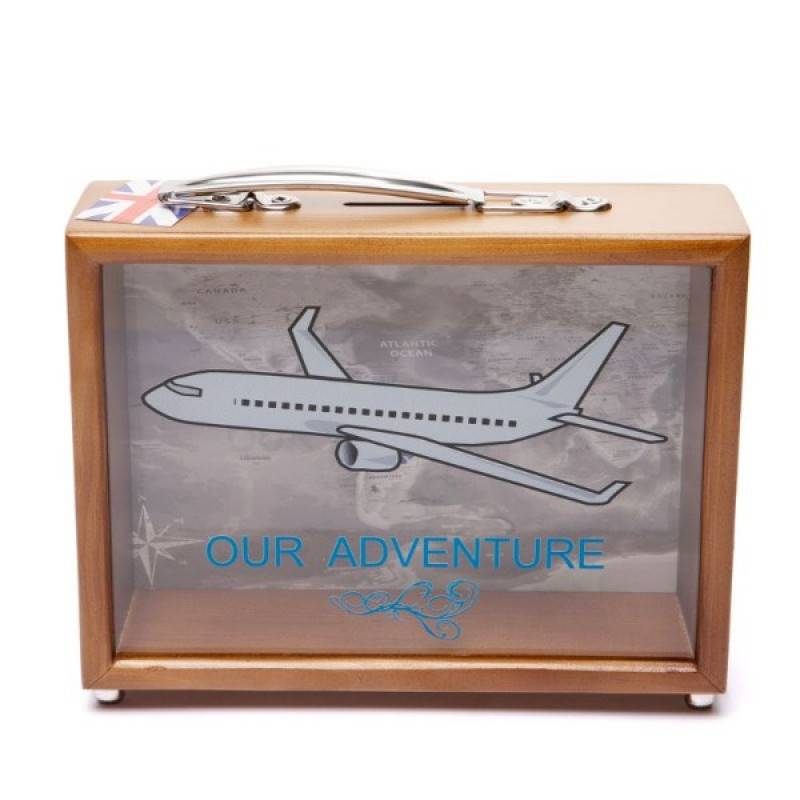 Копилка для бумажных денег Our Adventure коричневая