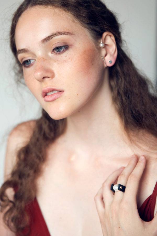 Кільце зі шкіри та перлів Côte & Jeunot