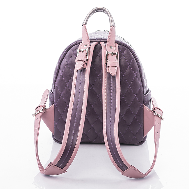 Рюкзак з екокожі і тканини XS Yana Belyaeva стьобаний Бузок