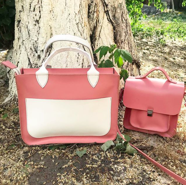 Кожаная женская сумка на плечо Dekey Перфетто Пудра