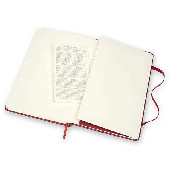 Средний Кожаный блокнот Moleskine Leather Бордо в линию + прозрачный бокс