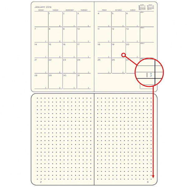 Средний Ежемесячник с Заметками Leuchtturm1917 Composition Мягкий Темно-синий 2021