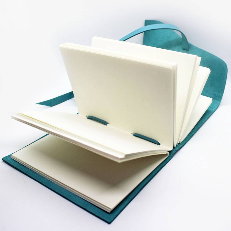 Кожаный блокнот Comfy Strap B6 Бирюза чистые листы