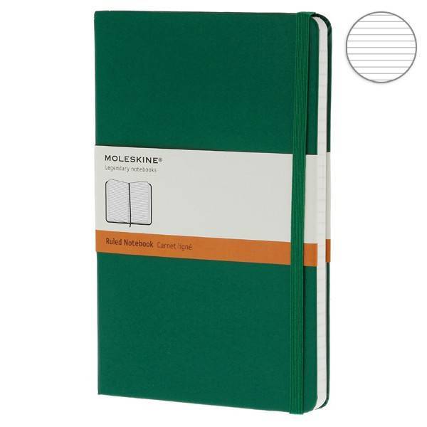 Средний блокнот Moleskine Classic Твердая обложка Зеленый Линия
