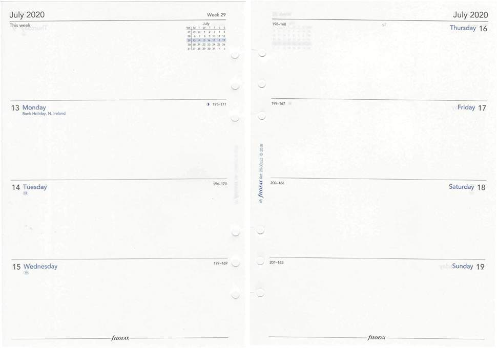 Комплект датувати Бланків Тиждень на розвороті A5 White на 2021 рік