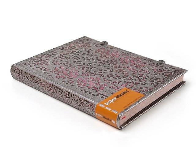 Великий блокнот Paperblanks Срібна філігрань Рожевий