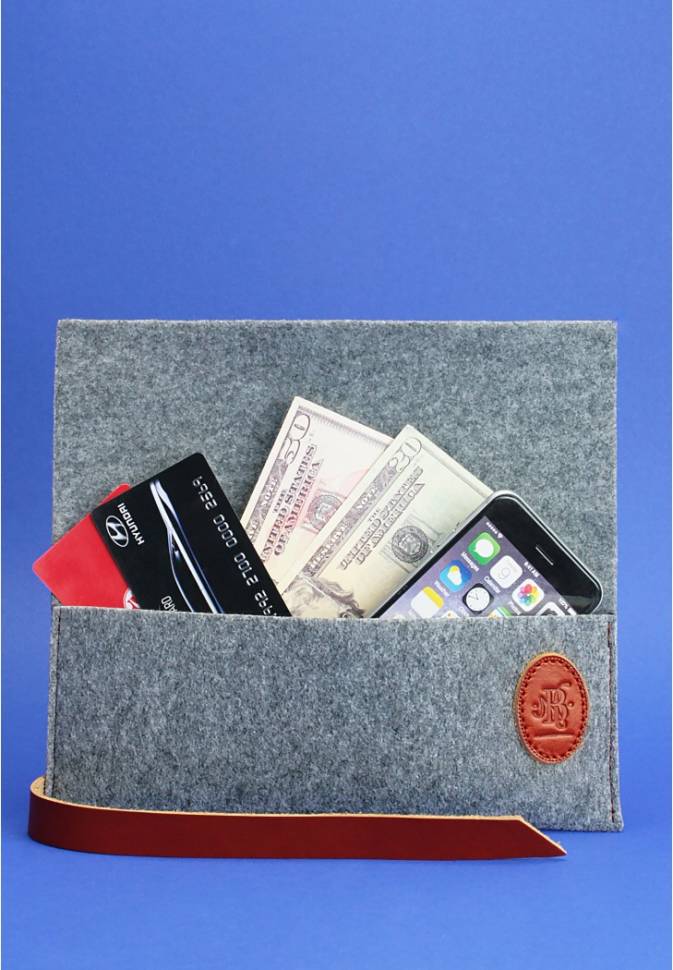 Тревел-кейс Blanknote 1.0 Фетр + Кожа Коньяк