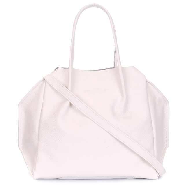 Шкіряна жіноча сумка з ременем Poolparty Soho RMX White