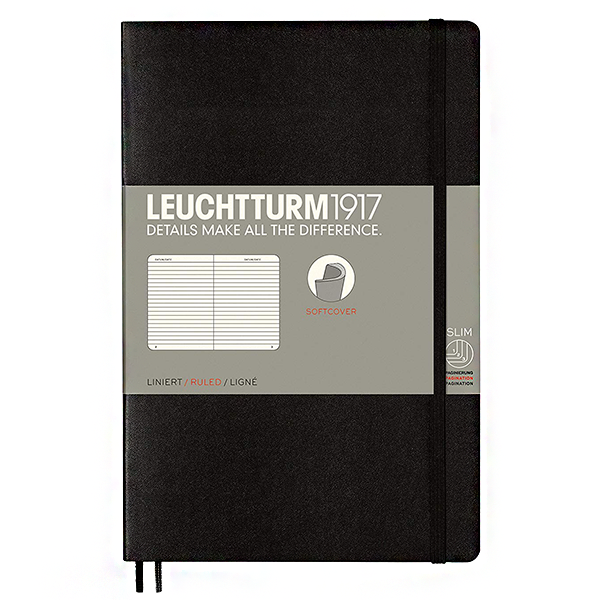 Блокнот Leuchtturm1917 Мягкий Paperback Черный Линия (358288)