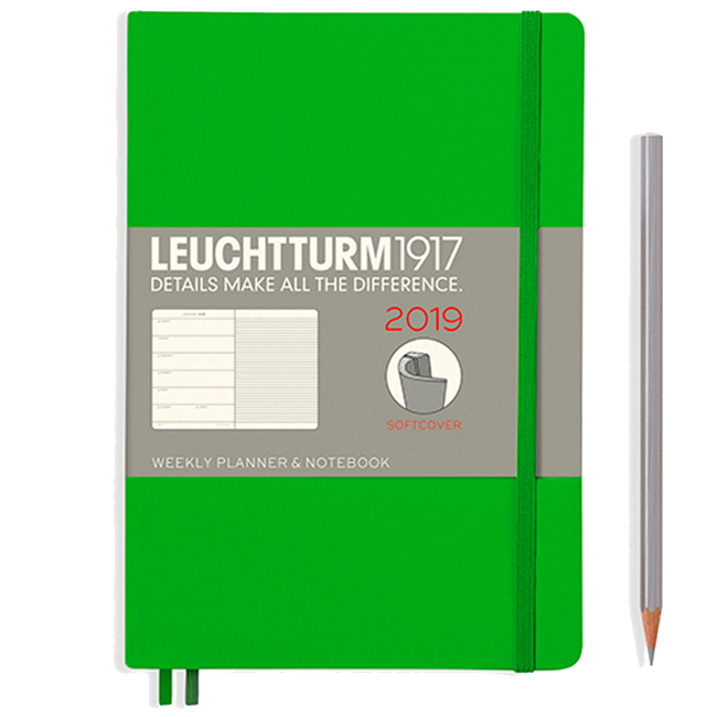 Еженедельник с заметками Leuchtturm1917 Мягкий Средний Свежий зеленый 2019 (357823)