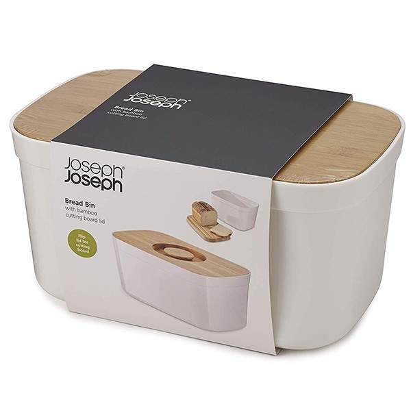 Стальная Хлебница Joseph Joseph Bread Bin с бамбуковой крышкой