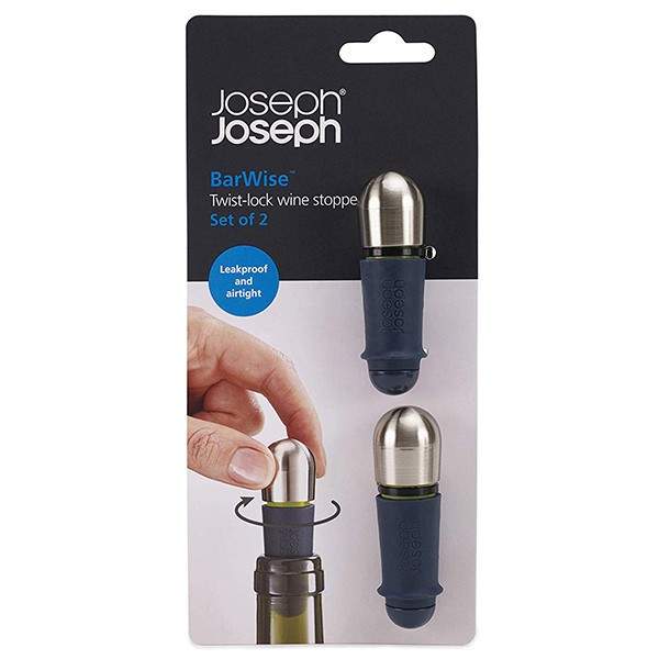 Набор Стопперов для вина Joseph Joseph BarWise Черные 2 шт