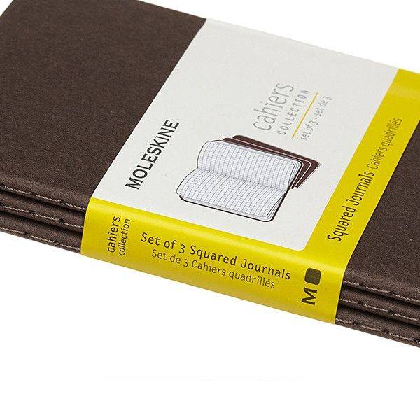 Карманный блокнот Moleskine Cahier (3 шт) Коричневый Клетка