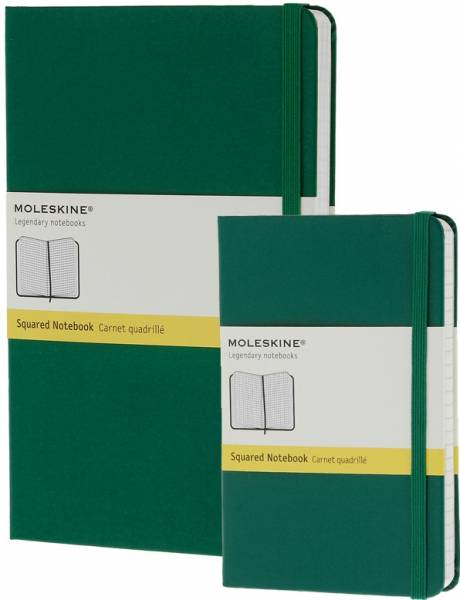 Средний блокнот Moleskine Classic Твердая обложка Зеленый Клетка