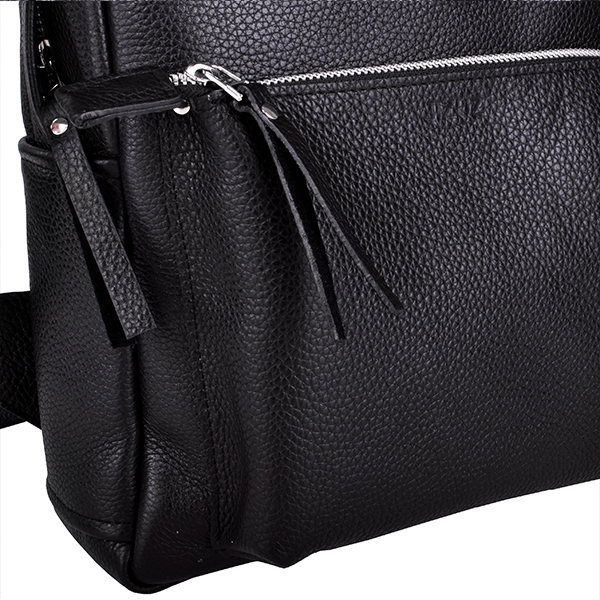 Рюкзак из кожи Jizuz Carbon New Black с мягкой спинкой