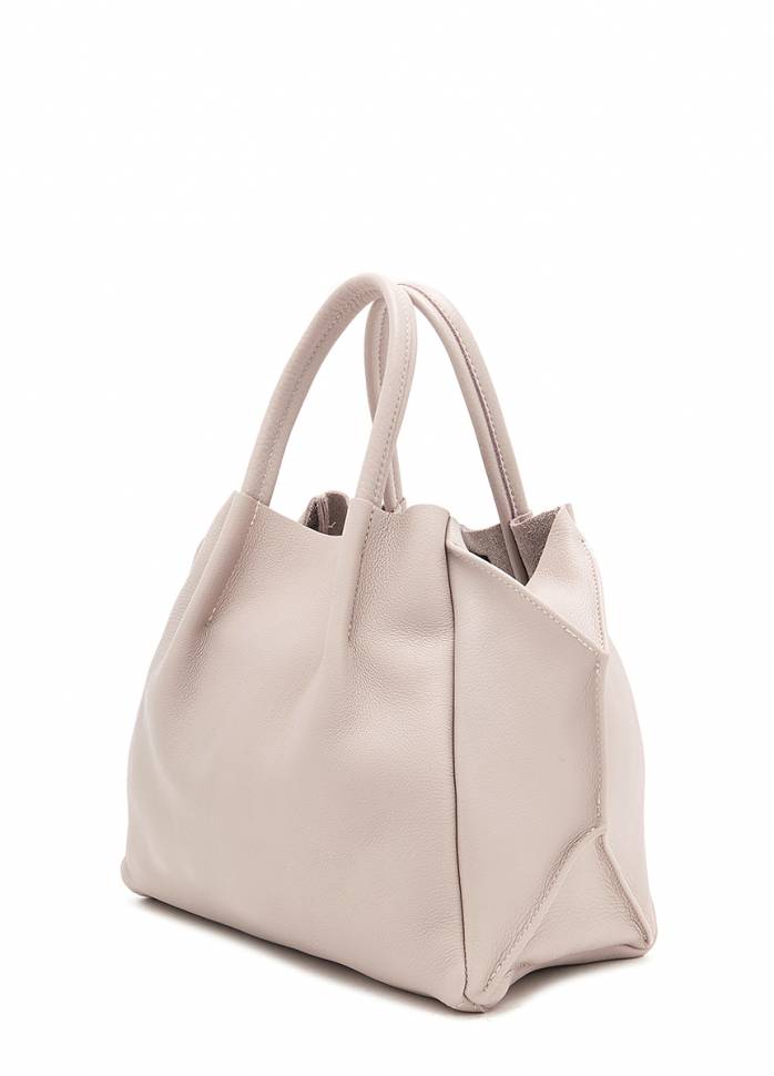 Кожаная женская сумка с ремнем Poolparty Soho RMX Beige